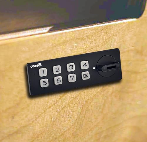 Image of Dorset Password Lock for Drawer and Cabinets | Password 4 to 15 Digit & Mechanical Key | Digital Keyless Lock for Home | Ideal Door Thickness 16-24 mm, Black, DG 306