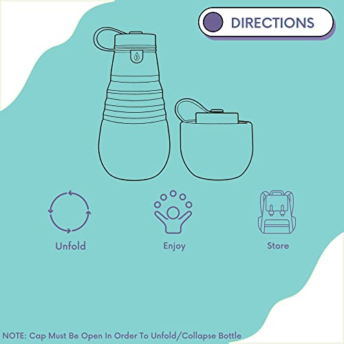 Gisho Collapsible Water Bottle - Foldable Silicone Water Bottle, Flexible Silicone Bpa Free, Travel Water Bottle, Outdoor Portable Water Bottle, Hiking Bottle Water 17Oz/500Ml (Flamingo Pink) #TOP5