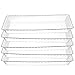 4 Pack Rectangular Clear Plastic Trays, Heavyweight Disposable Serving Party Platters, 9" X 13"