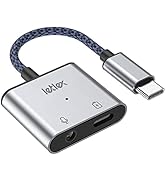 LETLEX USB C to 3.5mm Audio Adapter &amp; Charger USB to Headphone Jack Adapter USB to 3.5mm Jack Aud...