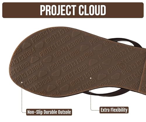 Image of Project Cloud Flip Flops for Women Footwear- Lightweight and Memory Foam Insole Sandals for Women 2026 - Durable Non-Slip Beach Essentials Flats for Women Sandals (Foundations)