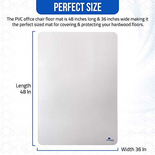 Workspace Decor Office Chair Mat - Pvc Chair Mat For Hardwood Floor - Perfect For Computer Chair At Home & Office - Floor Protectors Office Mats For Rolling Chairs - 36" X 48" X 0.06" #TOP4
