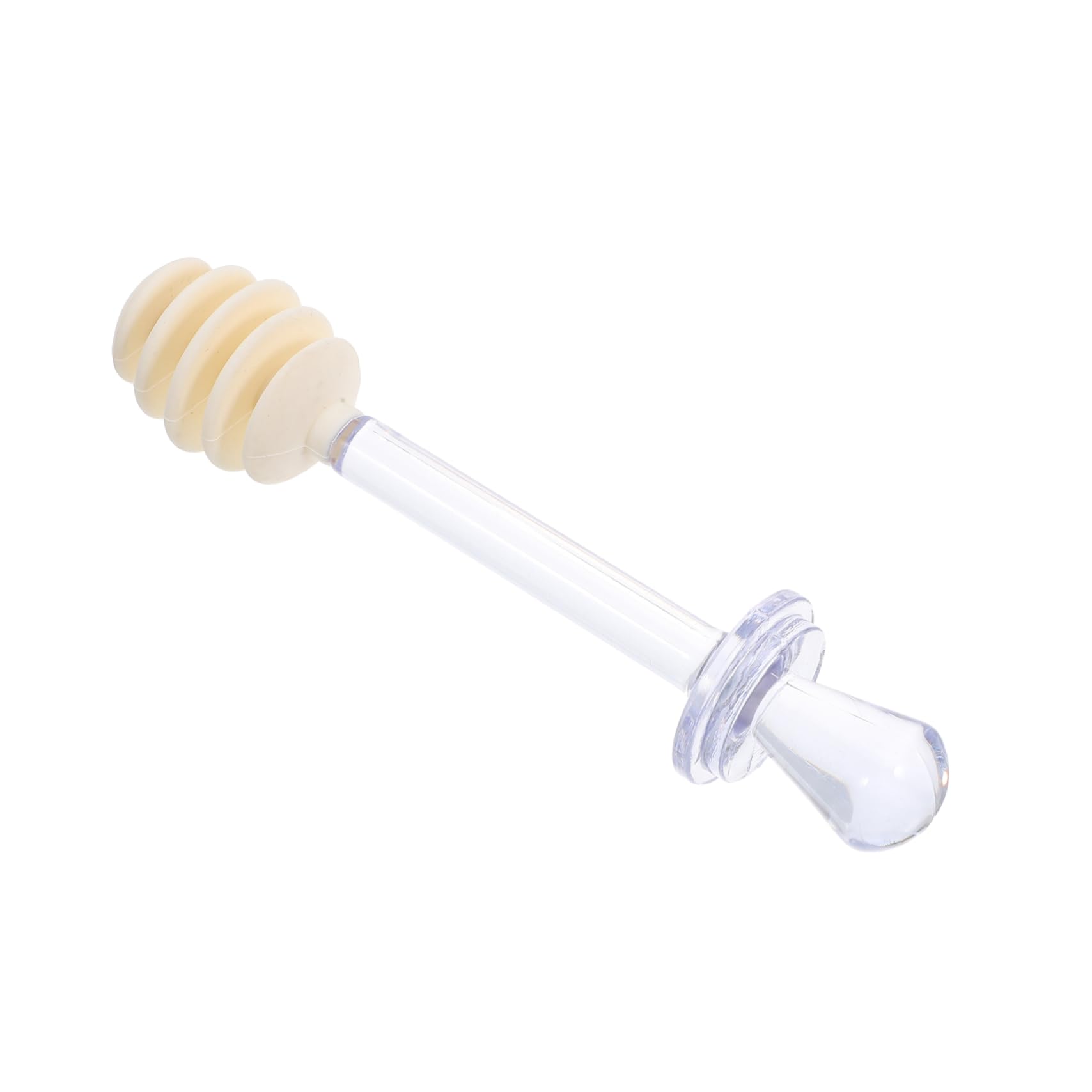 Cabilock 1pc Plastic Honey Dipper with Groove Design for Easy Honey Dispensing Creative Stirring Stick for Tea Toast and Juices Random Color