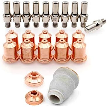 10pcs Plasma Torch Nozzle Set - Red Copper Tips For PT-40/60 Plasma Cutters