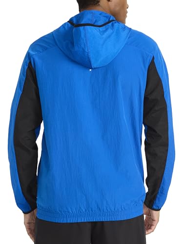 Image of Reebok Men's Running Woven Wind Jacket, Standard Fit, Lightweight Nylon Fabric
