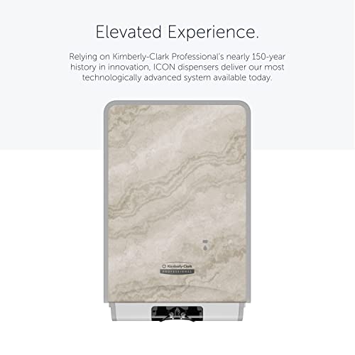 Image of Kimberly-Clark Professional ICON Automatic Soap and Hand Sanitizer Dispenser (58744), with Warm Marble Design Faceplate, 11.5 inch x 7.5 inch x 3.98 inch (Qty 1)