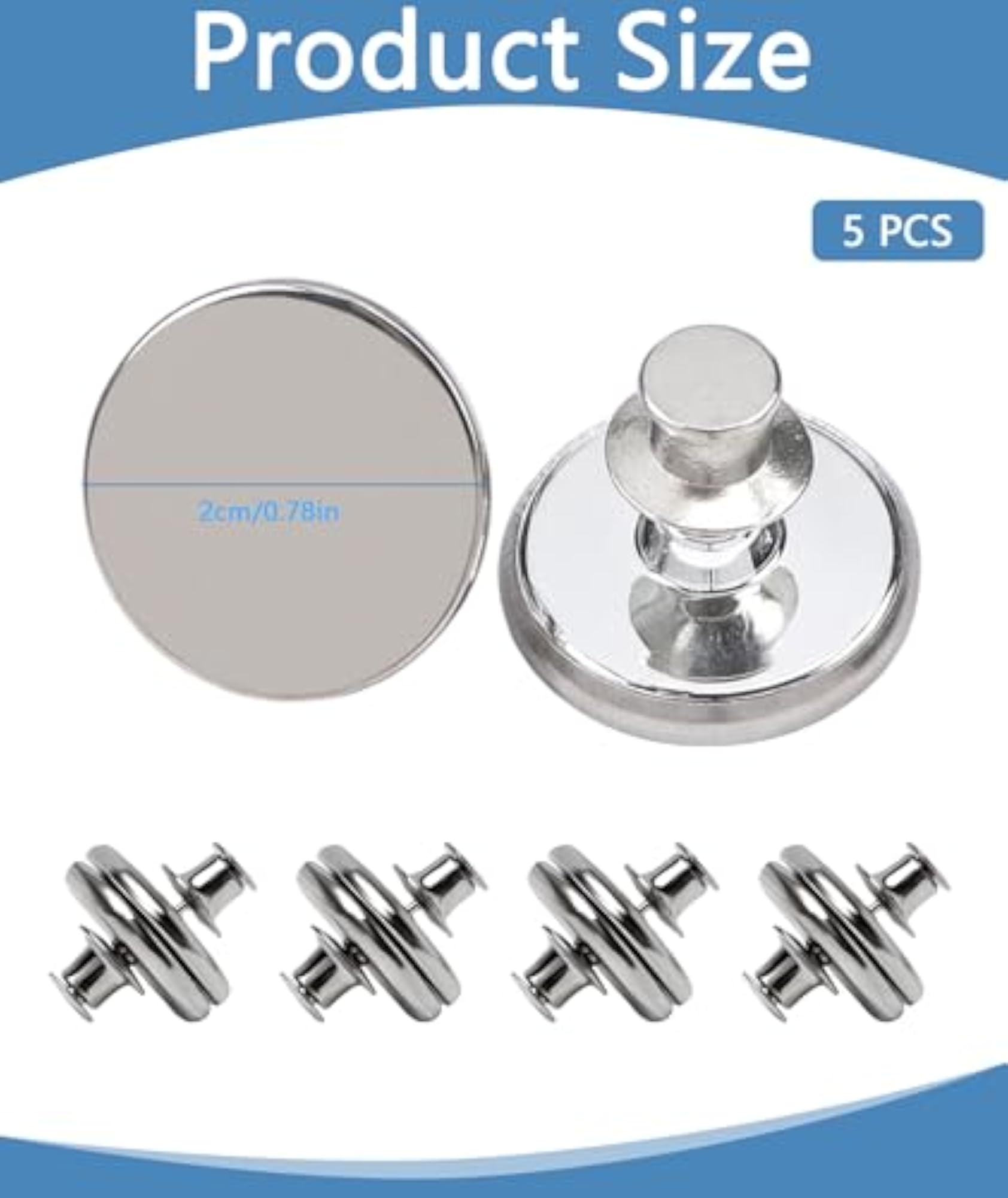 Magnetic Curtain Holders, 20MM Magnetic Tie Backs, Pack of 5