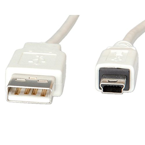 Secomp 11.99.8730 USB Cable (3 m, USB A, Mini-USB B, 2.0, Male Connector / Male Connector, White)