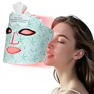 SUERBEATY Red Light Mask for Face, 7 Colors Red Light Mask, Cordless, Soft Flexible, Portable & Lightweight for Home & Travel, Rechargeable Facial Masks for Mom Sister Girlfriend Wife (Green)
