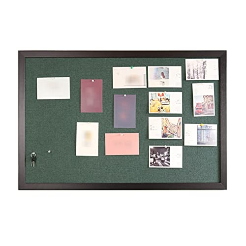 Tableau d'affichage en tissu lin vert 60x90 cm avec cadre bois