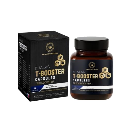 Khalas Ayurveda T-Booster Capsules – Ayurvedic Testosterone Booster for Men | Natural Energy, Stamina & Strength Enhancer with Shilajit, Ashwagandha & 20+ Herbs – 90 Capsules-image-39