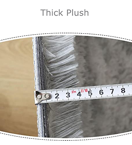 Shaggy zijdeachtige pluche tapijt nachtkastjes,Groot formaat niet-uitscheidend shaggy-vloerkleed,In een vloerkleed met… - Afbeelding 4