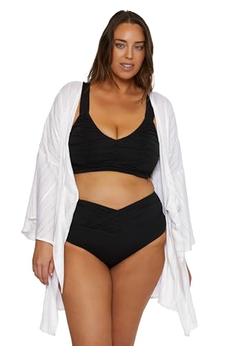 Women's Radiance Plus Size Open Front Tunic, Plunge Neck, Casual, Beach Cover Ups4