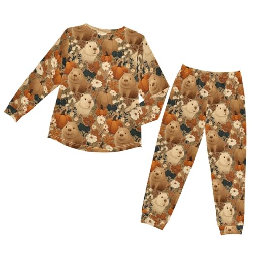 Soft Pajama Set For All Seasons,Breathable Pjs Long Sleeve Sleepwearcomfy Loungewear 2 Piece Underwear Set 3 8t 3193902