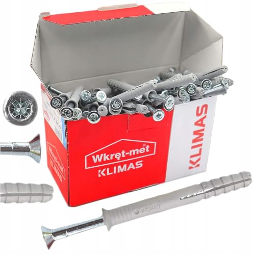 KLIMAS Schlagdübel konisch – Schrauben Senkkopf PZ 5 x 40 – Box mit 200 Stück – Dübel Befestigung