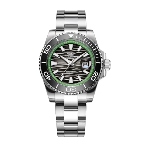 Image of ADDIESDIVE 41 MM Mens Dive Watch 200 M Waterproof BGW9 Luminous Ceramic Bezel Date Display Quartz Analog Wrist Watches Wave Textured Dial