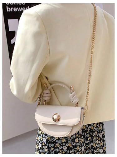 Women's Knot Strap Flap Handbags Faux Leather Top Handle Crossbody Bags Small Clutch Purses3