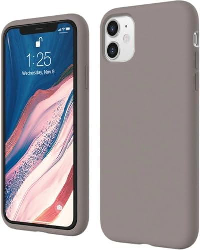 Image of Premium Liquid Silicone Case for iPhone 11 - Slim Full Body Protective Back Cover with Soft Microfiber Lining, Anti-Slip Grip Scratch Resistant Phone Case(Light Grey)