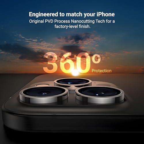 Image of DailyObjects CERO Aluminium Camera Lens Protector for iphone 17 | Tough HD Glass Protectors|Dust Proof|Water Resistant|Ultra Clear HD Image Quality|9H Hardness|3D ring|Shock Proof Alloy - Black