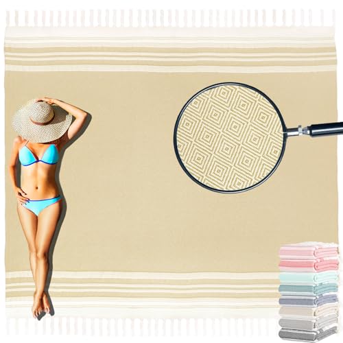 Yongoes Oversized Turkish Beach Towel Blanket Cotton Giant XL Sandproof