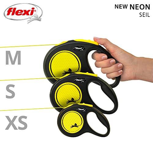 flexi New NEON XS Seil 3 m schwarz/Neongelb für Hunde bis 8 kg