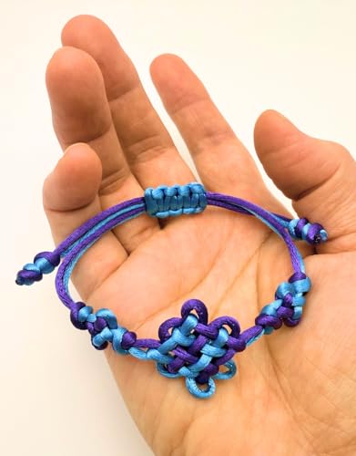kdh Demon Hunters Handmade Traditional Korean Knot Bracelet, Accessory, Blue and Deep Purple Design. Adjustable length 4"~9". kaboknots.com3