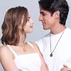 Long Distance Touch Necklace for Couples, Vibration & Light Up Smart Love Jewelry, Long Distance Relationship Gifts for Girlfriend Boyfriend Her Him, One-to-One Bluetooth Pairing via the Companion App
