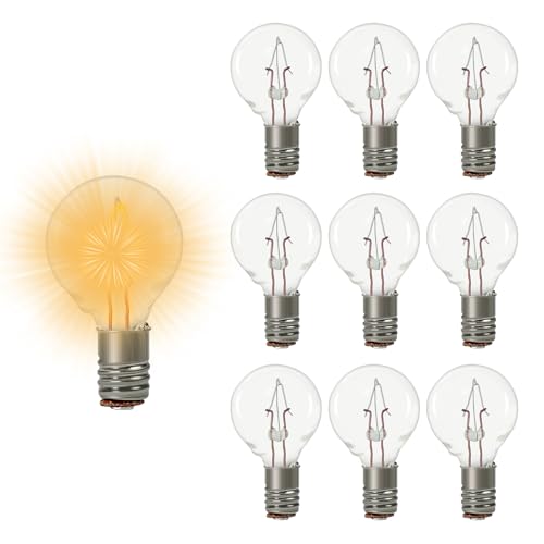 Evemodel Lot de 10 ampoules à incandescence blanc chaud E5 E5.5 H0 pour maison de poupée (petite lampe uniquement)