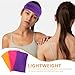 BESPORTBLE 3pcs Wide Knotted Headbands for Women, Stretchy Sweat Bands for Hair with Turban Twist, Fashion Hairbands for Workout, Running, and Travel – Yellow, Purple, Rose Red