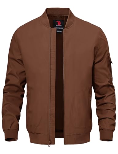 Image of TBMPOY Men's Windproof Bomber Jackets Lightweight Track Jackets Windbreaker Outdoor Golf Fashion Coat
