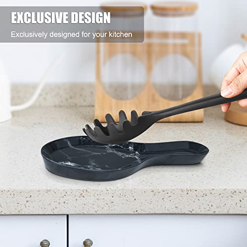 Y7Y7 2Pcs Spoon Rest For Kitchen Counter, Spoon Holder For Stove Top, Black Spoon Rest For Stove Top, Large Size, Dishwasher Safe,Breakage-Proof, 20Years Of Service Life  #TOP2