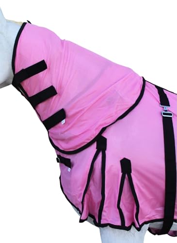 Image of Challenger Horse Mesh Summer Fly Sheet Spring Airflow Neck Pink 73128