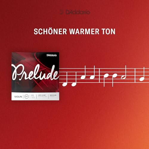 D'Addario Geigensaiten - Prelude Violin Strings - J810 4/4M - 4/4 Scale, Medium Tension - Full Set