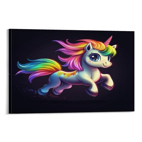 Toile image peinture tableaux de la licorne, décoration d'intérieur murale 30x45 cm