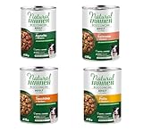 Natural Trainer Bocconcini Adult Medium-Maxi, Gusti Misti con Verdure, Cibo Umido per Cani, 3 Lattine da 415g