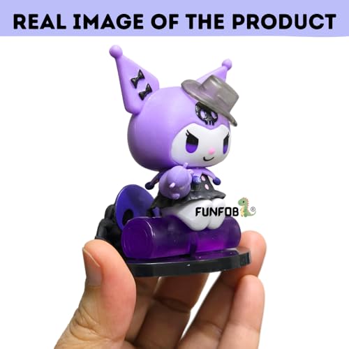 Image of FUNFOB Kuromi Action Figure Height - 7.5cm to 8.5cm Sanrio Toys Kuromi Figurine PVC Multicolour | Kuro-mi Holoween Black Hat