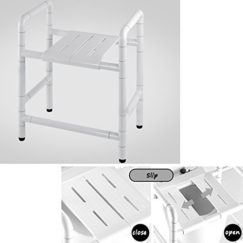 Nivok Bath Stools,Shower Stool Shower/Bath Stools Stainless Steel Commode Chair Shower Seat Stool For Elderly/Disabled/Pregnant Women Anti-Slip Mats Shower Chair Heavy Duty #TOP5