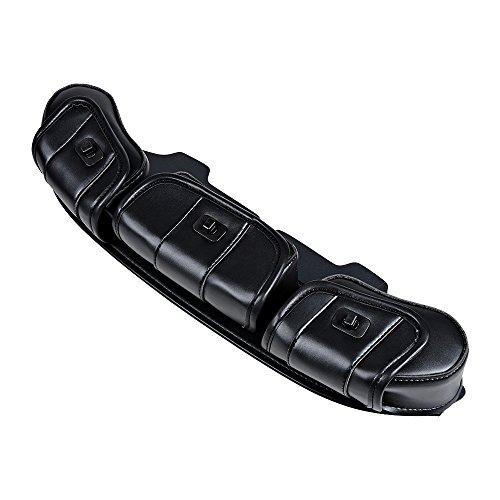 Anzio Black Luggage Windshield Bag Saddle 3 Pouch Pocket Fairing Compatible with Harley Touring Electra Street Glide