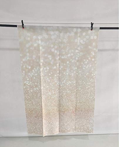 Funnytree 5X7Ft Ivory Gold Bokeh Photography Backdrop Golden Spots Shinning Sparkle (Not Glitter) Sand Scale Halo Still Life Golden Background Newborn Baby Portrait Photo Studio Photobooth Props #TOP4