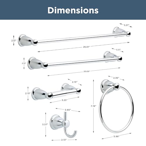 Franklin Brass Kinla 5-Piece Bath Hardware Towel Bar Accessory Set, Polished Chrome by Franklin Brass - Image 5