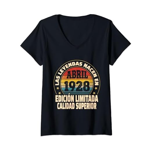 Mujer Edición Limitada Abril 1928 - Cumpleaños 96 Años Camiseta Cuello V
