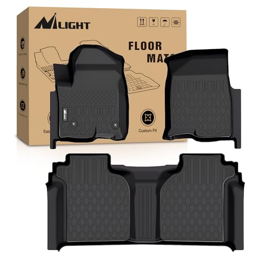 Image of Nilight Floor Mats for Chevy Silverado GMC Sierra 1500 Crew Cab 2019-2026 | Silverado GMC Sierra 2500HD 3500HD 2020 2021 2022 2023 2024 2025 2026 All Weather Custom Fit Heavy Duty Floor Liners