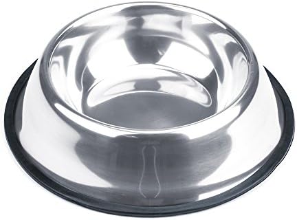 Weebo Stainless Steel Water & Food Bowl for Dogs and Cats | No-Tip No-Slip |Dishwasher Safe |16 Ounce Classic Stainless Steel