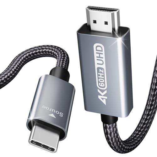 BENFEI USB C to HDMI 6 Feet Cable [4K@60Hz, Aluminum Shell, Nylon Braided], USB Type-C to HDMI Cable [Thunderbolt 3/4/5] Compatible for MacBook Pro/Air/iPad Pro 2023/2022/2021/2020/2019, Gray by BENFEI - Used condition - US$5.77