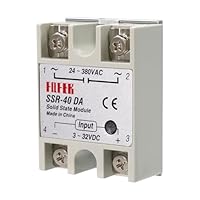 SSR-40DA Solid State Relais AYWHP SSR Relais Halbleiterrelais SSR 40DA Einphasen Halbleiterrelais Eingang 3-32V DC Ausgang 24-380V AC