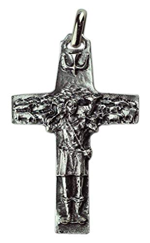 Eurofusioni Croce del Buon Pastore - Pendente placcato argento - h 4,3 cm - 10 pezzi