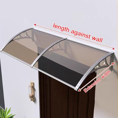 Auvent de porte en polycarbonate imperméable 60x250 cm - 3