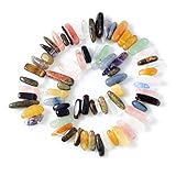 Bulk Teardrop Genuine Gemstone Beads for Jewelry Making, 70+ PCs Mix Color Drilled Natural Stones for Bracelet Necklace Crafts. Assorted Quartz Crystal Points.