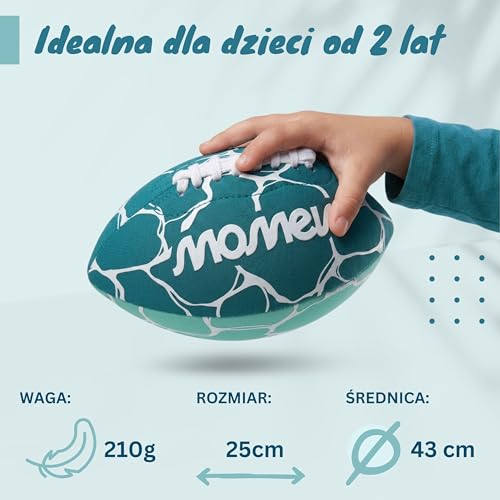 Momevo BeachBuddy Egg, miękka neoprenowa piłka do futbolu amerykańskiego dla dzieci od 2 lat – piłka do futbolu amerykańskiego dla dzieci na świeżym powietrzu, dżungla