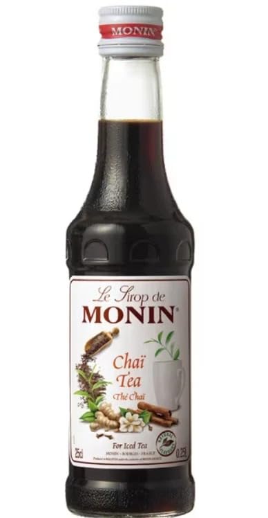 Chai Tea Syrup 25cl Gourmet Nutty Flavour for Coffee Milkshakes Baking & Cocktails Monin